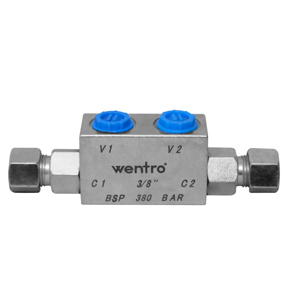 Twin Locking Valve with 3/8 Nut Ferrule